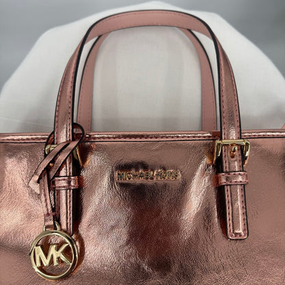 women Michael Kors NWT Jet Set XS Caryall Tote Primrose Metallic Purse 10.5" x 8" x 4"