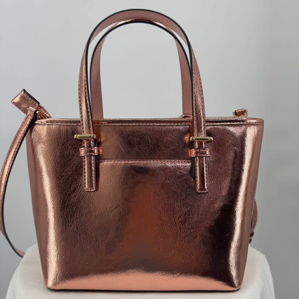 women Michael Kors NWT Jet Set XS Caryall Tote Primrose Metallic Purse 10.5" x 8" x 4"