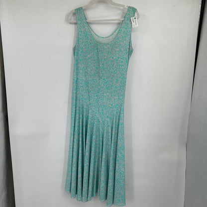 women Sheryl O. Geometric Belted Drop Waist Mint White Vintage L