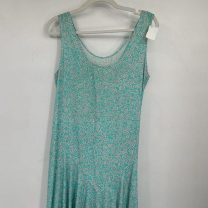 women Sheryl O. Geometric Belted Drop Waist Mint White Vintage L