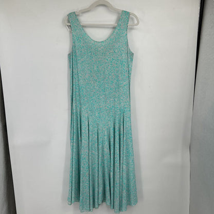 women Sheryl O. Geometric Belted Drop Waist Mint White Vintage L