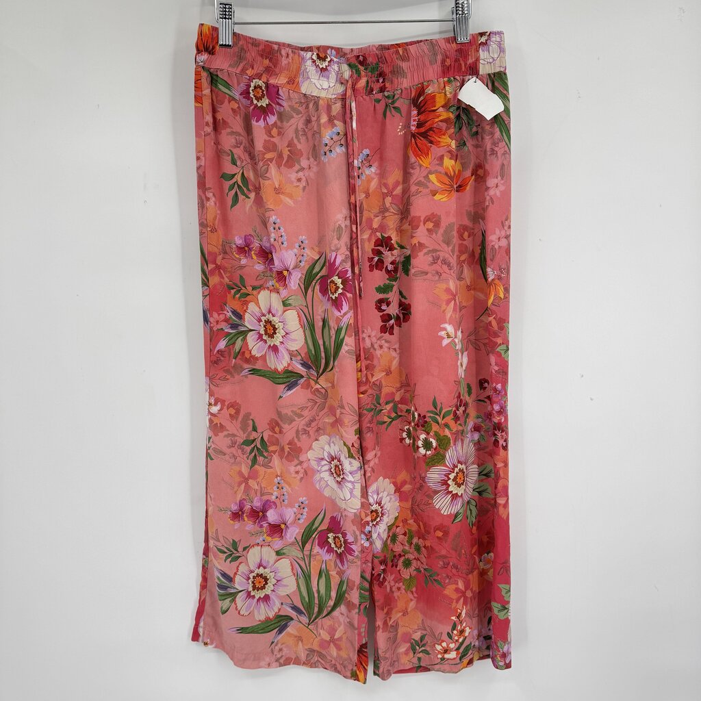 women Johnny Was Jailyn Silk Oversized PJ Pant Pink Multi Intimates/Sleepwear M