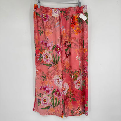 women Johnny Was Jailyn Silk Oversized PJ Pant Pink Multi Intimates/Sleepwear M