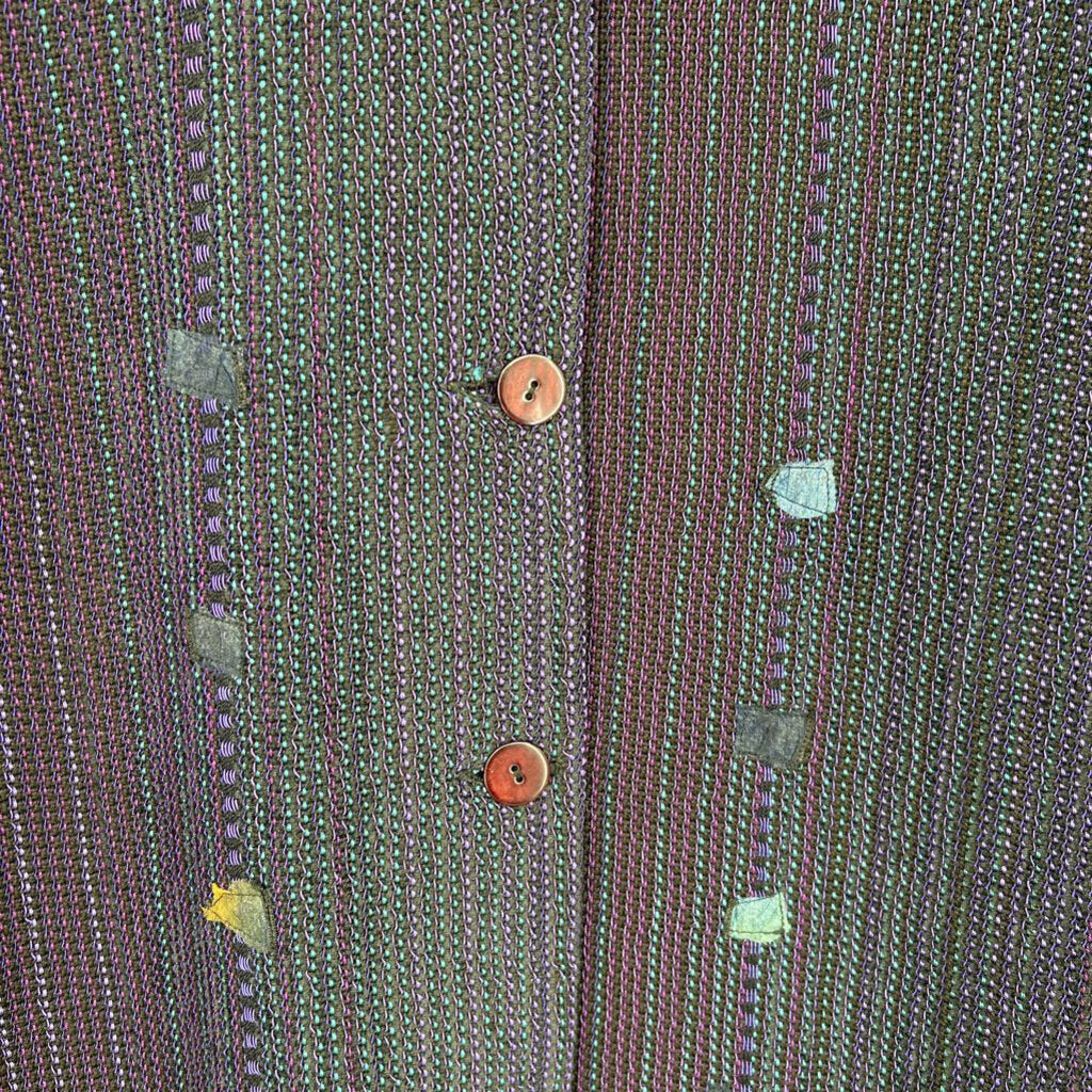 women Deborah Cross Vintage Handmade Textile Purple Green Multi Jacket XL