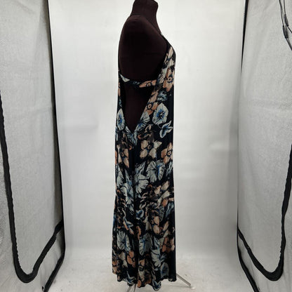 women Free People Back to You Midi Black Multi Dress L