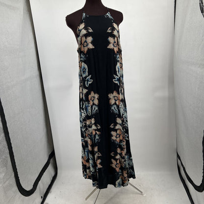 women Free People Back to You Midi Black Multi Dress L