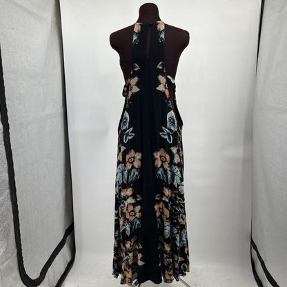 women Free People Back to You Midi Black Multi Dress L