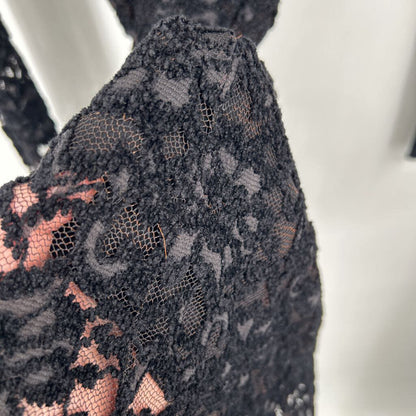 women Free People Flirt for You Long Sleeve Lace Black Dress L