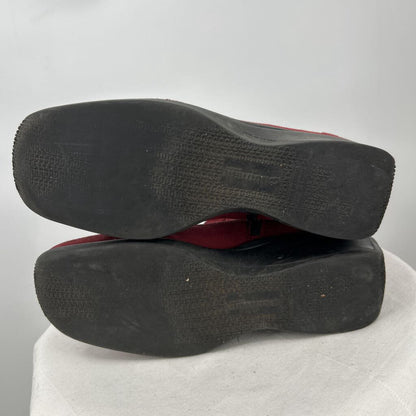 women La Canadienne Suede Ankle Boots Red Shoes 8.5