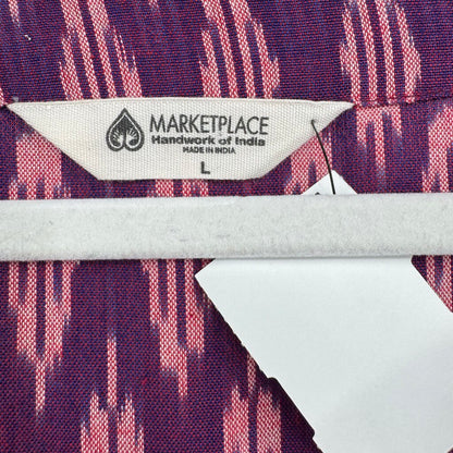 women Marketplace: Handwork of India Hand Woven Ikat Midi Purple Pink Dress L