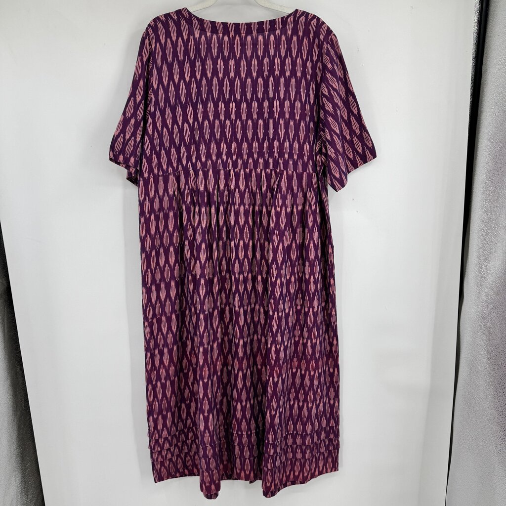 women Marketplace: Handwork of India Hand Woven Ikat Midi Purple Pink Dress L
