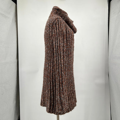 women Free People Chunky Cable Knit Cardigan Brown Sweater M