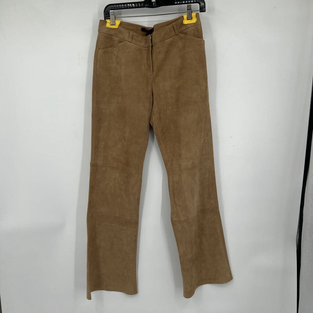women Express Design Studio Vintage Suede Trousers Tan Pants 4
