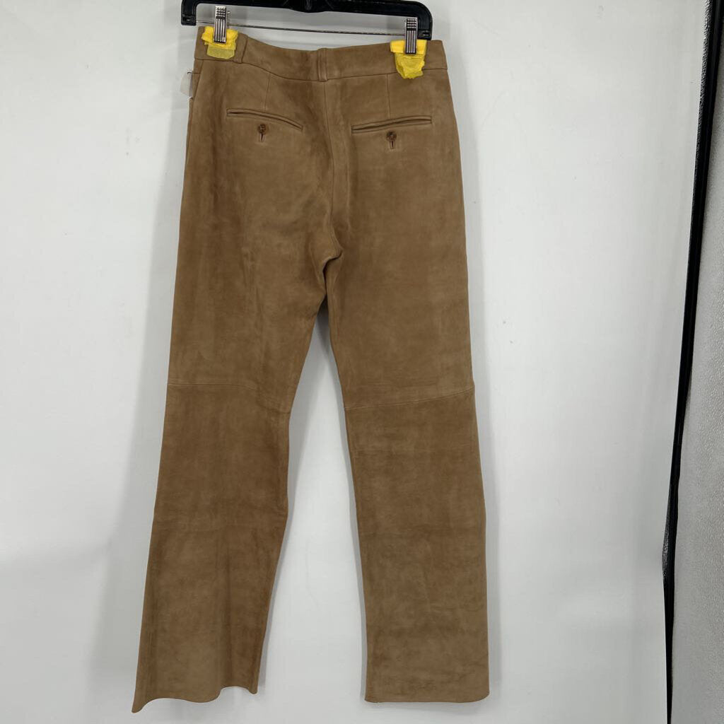 women Express Design Studio Vintage Suede Trousers Tan Pants 4