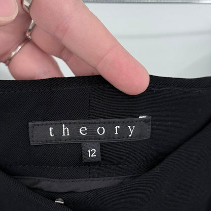 women Theory NWT Jeldra Wool Blend Trousers MSRP $328 Black Pants 12
