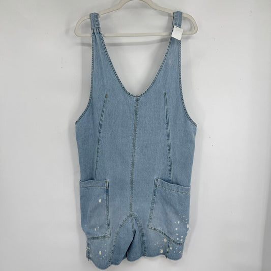women We the Free High Roller Denim Shortalls Blue Shorts M