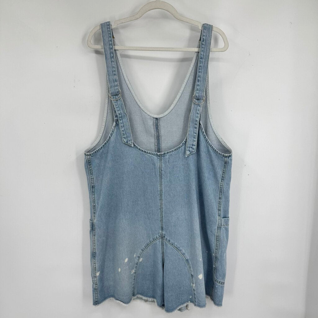 women We the Free High Roller Denim Shortalls Blue Shorts M