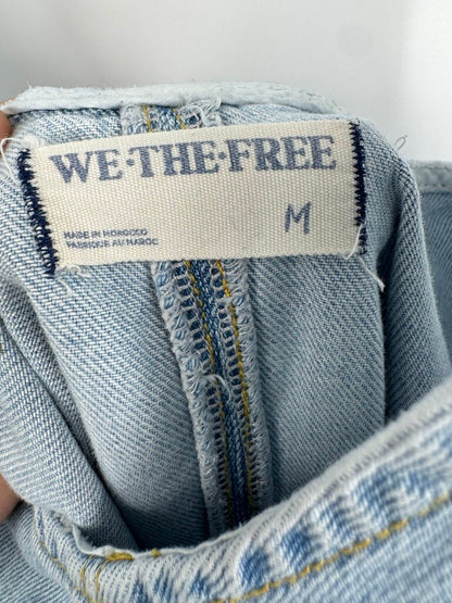 women We the Free High Roller Denim Shortalls Blue Shorts M