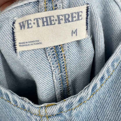 women We the Free High Roller Denim Shortalls Blue Shorts M