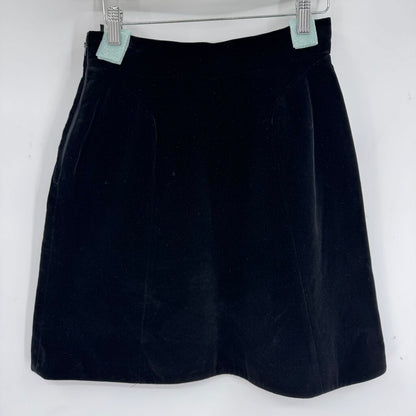 women State of Claude Montana Velvet High Waisted Black Skirt 42/8