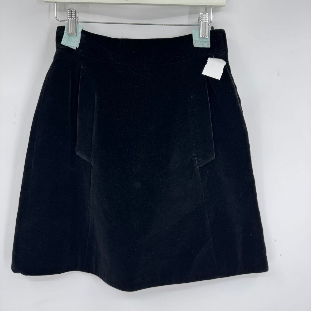 women State of Claude Montana Velvet High Waisted Black Skirt 42/8