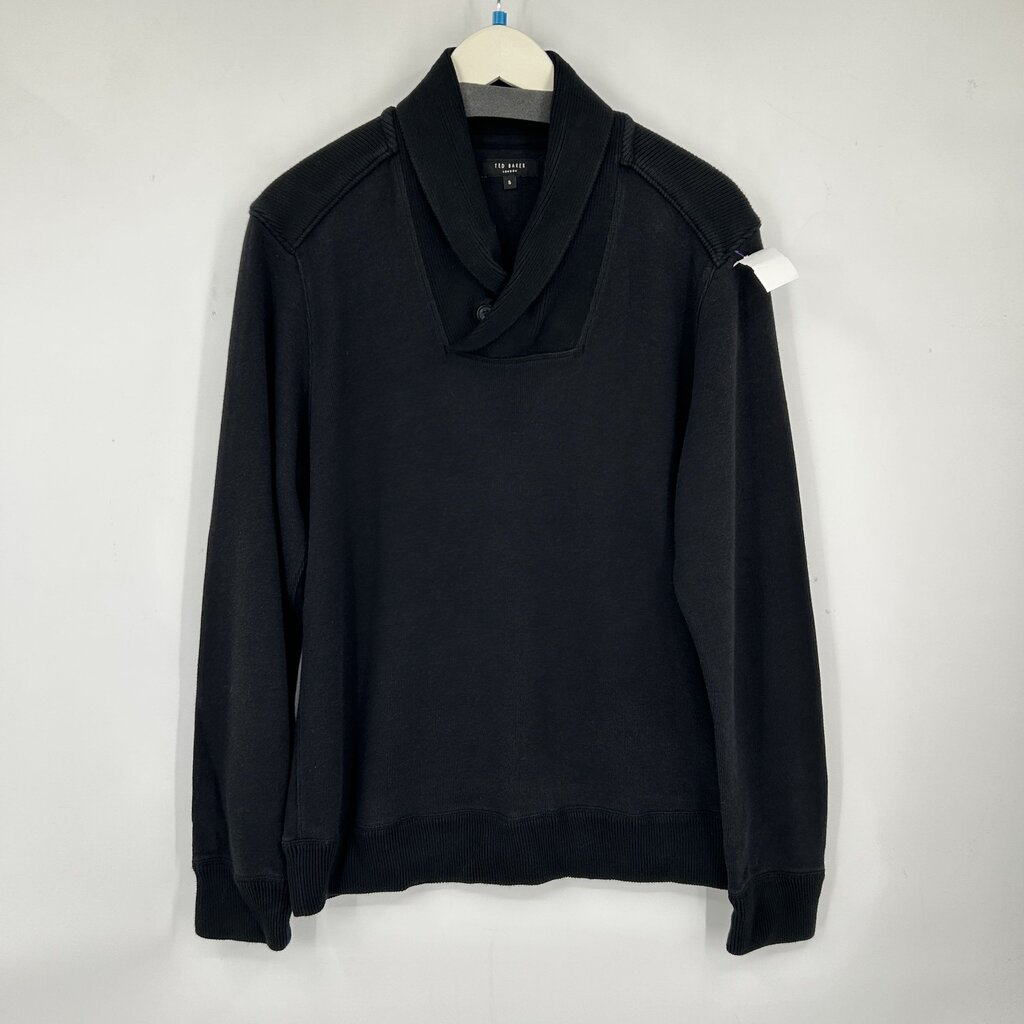 men Ted Baker Shawl Collar Pullover Black Sweater S