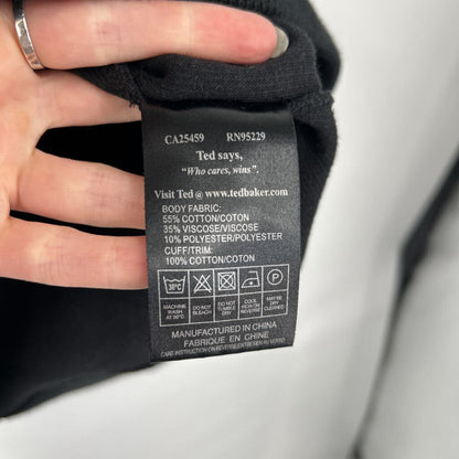 men Ted Baker Shawl Collar Pullover Black Sweater S