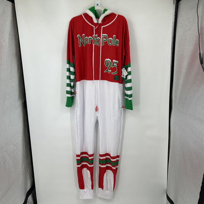 men Baseballism x Tipsy Elves NWT Ball Club Santa Jumpsuit Red White Multi Jumpsuit/Romper M