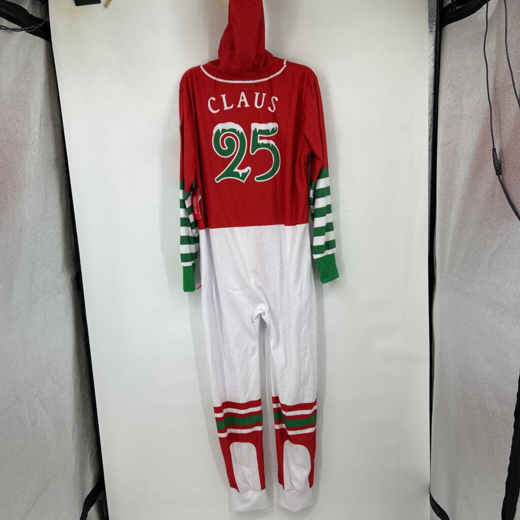 men Baseballism x Tipsy Elves NWT Ball Club Santa Jumpsuit Red White Multi Jumpsuit/Romper M