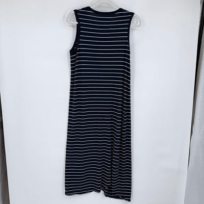 women Frank & Eileen Easy Luxe Jersey Midi Tank Navy Blue White Dress S