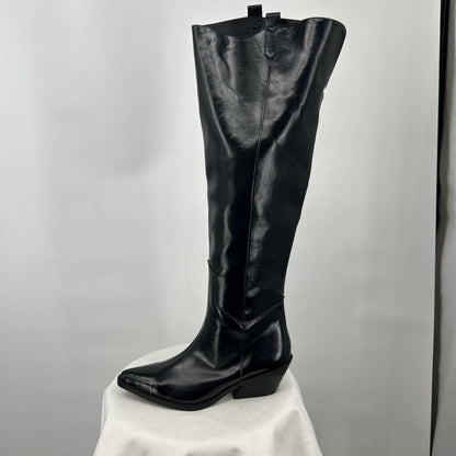 women Wild Pair Luela Over-The-Knee Western Boots Black Shoes 12