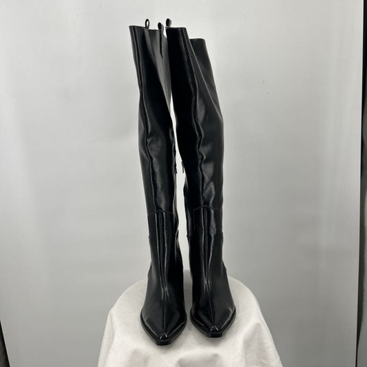 women Wild Pair Luela Over-The-Knee Western Boots Black Shoes 12
