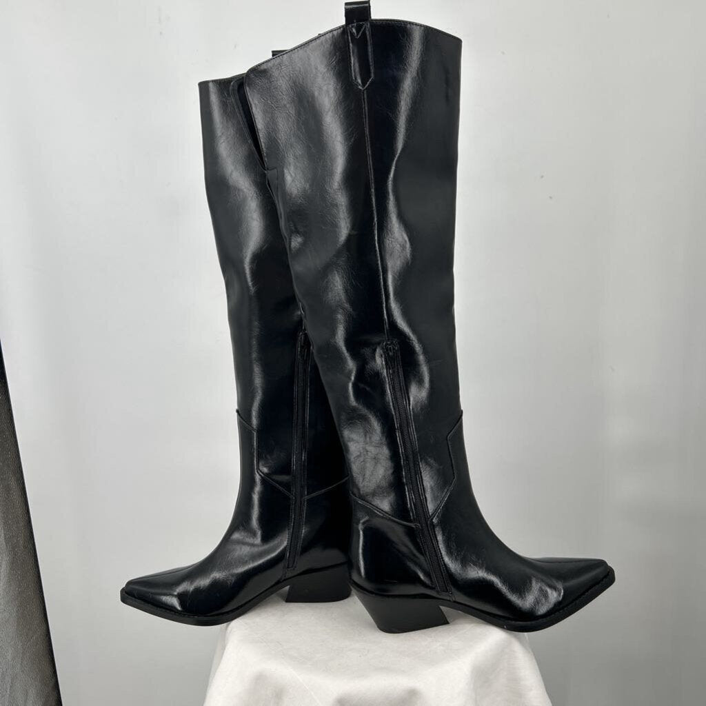 women Wild Pair Luela Over-The-Knee Western Boots Black Shoes 12