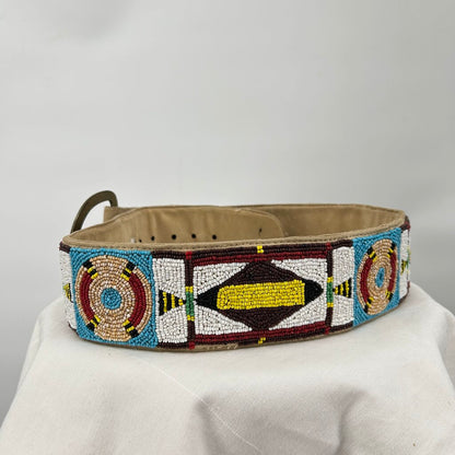 women Double D Ranch Beaded Suede Tan Belt 36