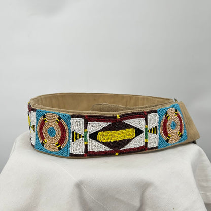 women Double D Ranch Beaded Suede Tan Belt 36
