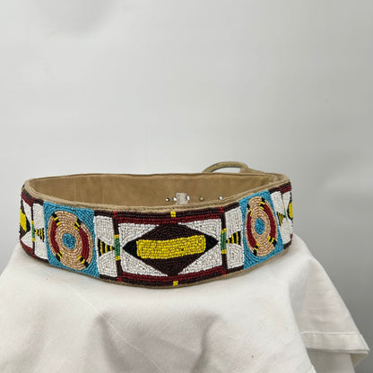 women Double D Ranch Beaded Suede Tan Belt 36