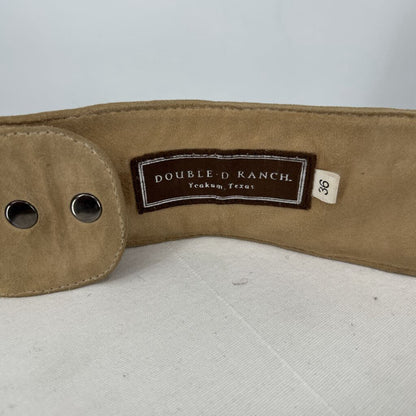 women Double D Ranch Beaded Suede Tan Belt 36