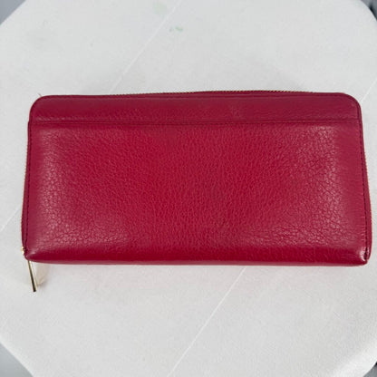 women Kate Spade Zip Around Continental Wallet Red Purse 8" x 4" x 1"