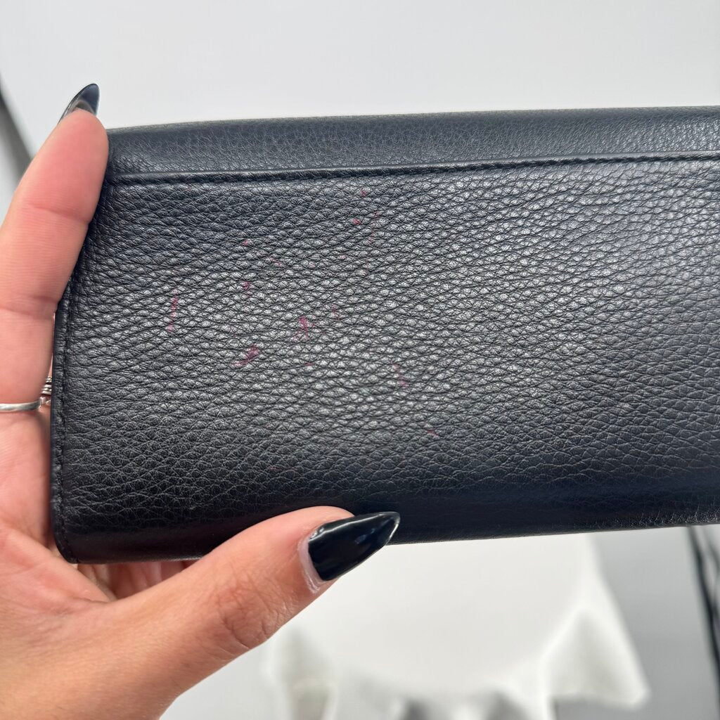 women Coach Long Envelope Wallet Black Purse 7.75" x 4.25" x 1"