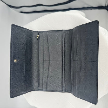 women Coach Long Envelope Wallet Black Purse 7.75" x 4.25" x 1"