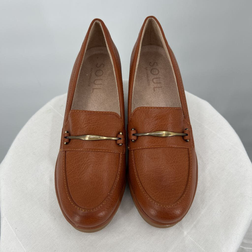 women Naturalizer Achieve Wedge Loafers Cognac Shoes 7