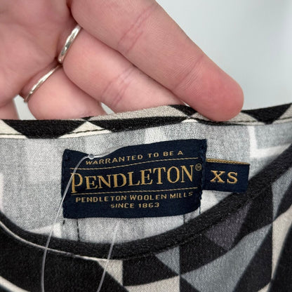 women Pendleton NWT Geometric Print Black/Gray Dress XS