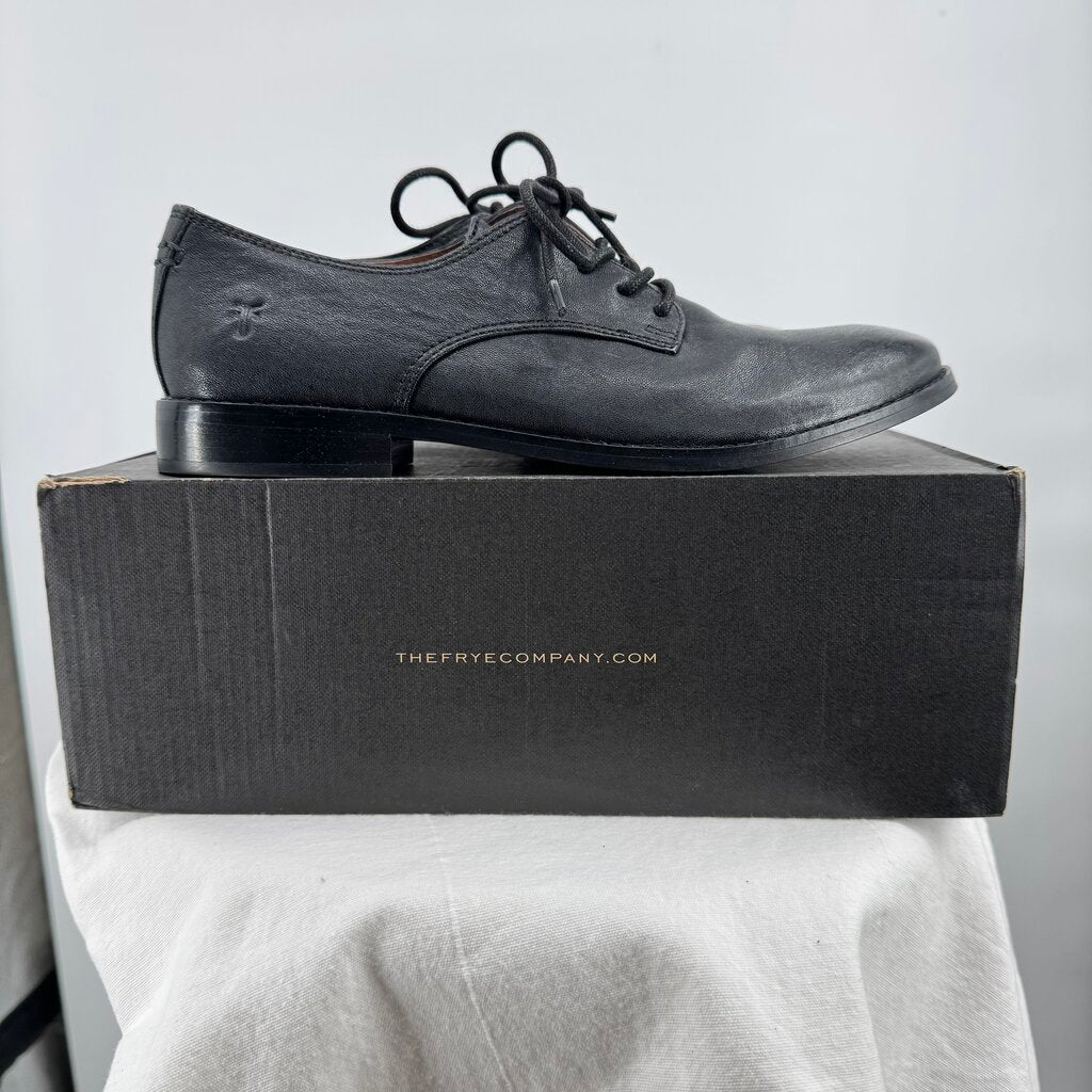 women Frye Leather Oxfords Black Shoes 8M