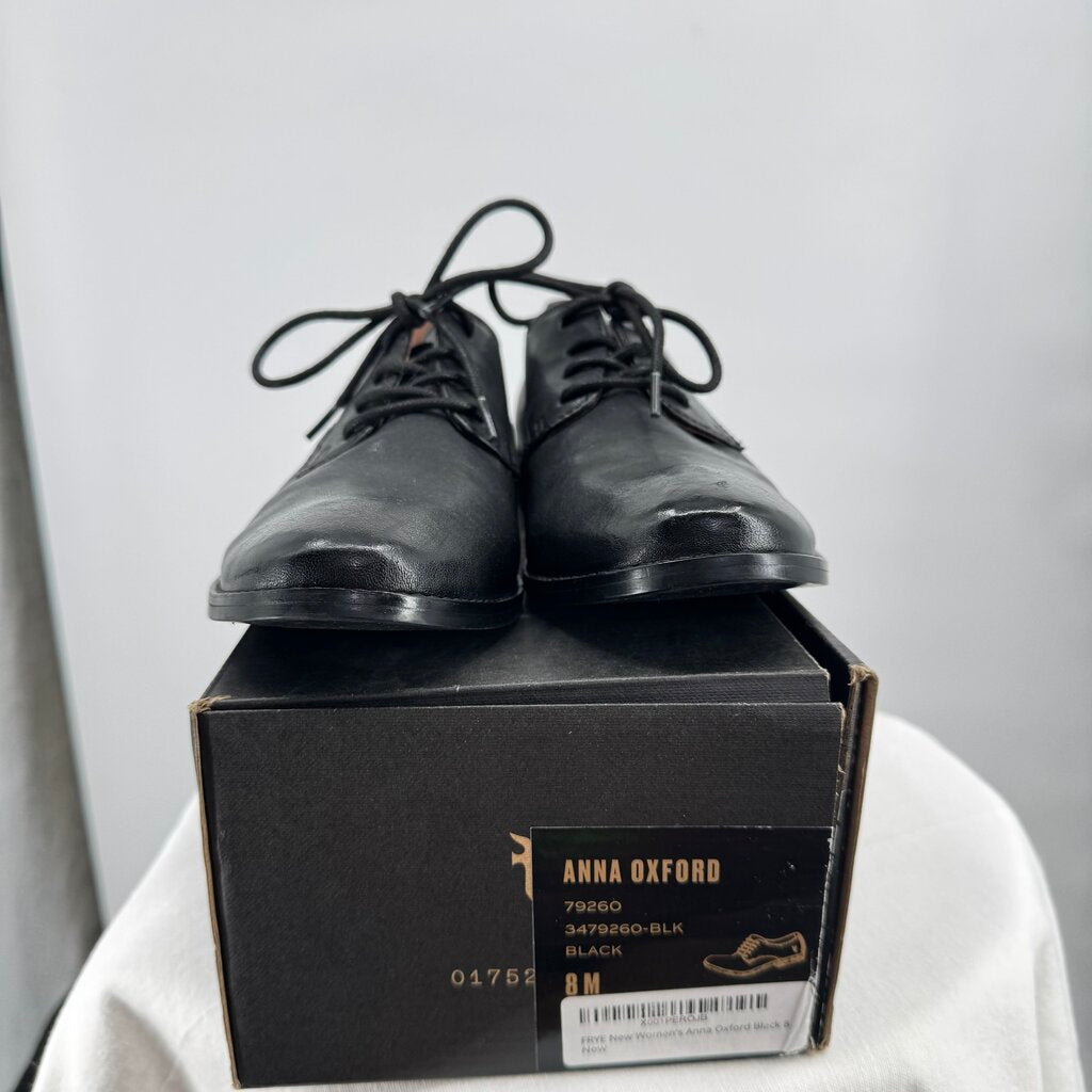 women Frye Leather Oxfords Black Shoes 8M