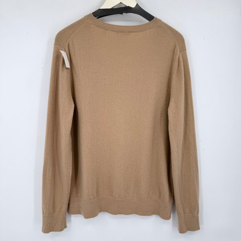 women Vince Cashmere V-Neck Tan Sweater L