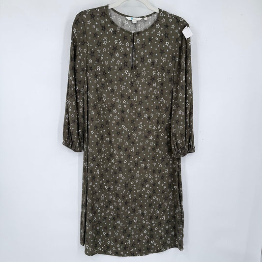 women Boden Vanessa Sketchy Stars Olive Green Dress 6L