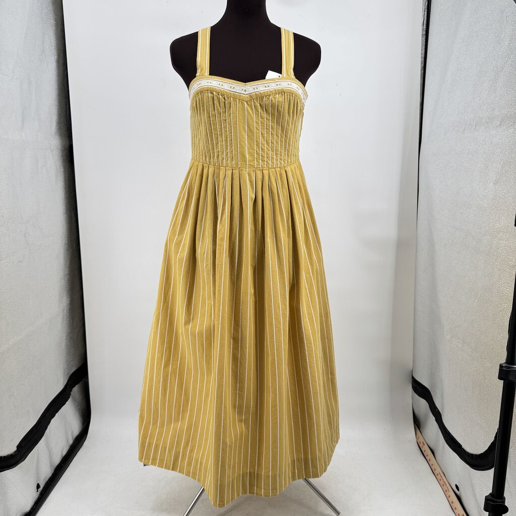 women The Great Striped Laurel Sundress Mustard Dress XS