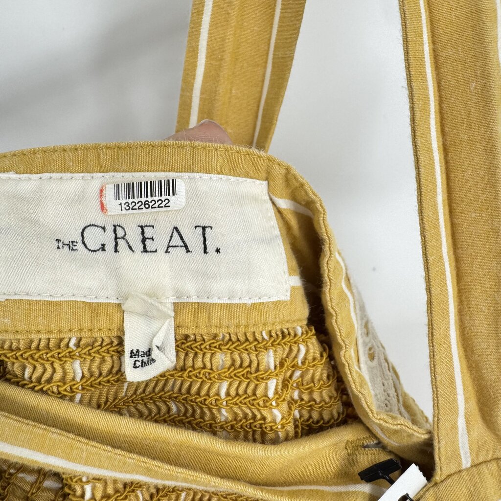 women The Great Striped Laurel Sundress Mustard Dress XS