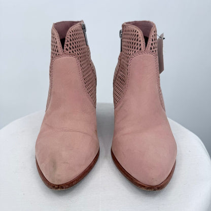 women Frye Jennifer Perforated Bootie Blush Pink Shoes 7.5
