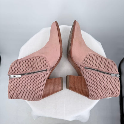 women Frye Jennifer Perforated Bootie Blush Pink Shoes 7.5